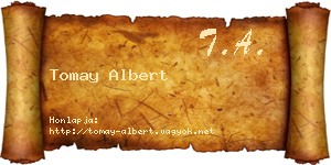 Tomay Albert névjegykártya